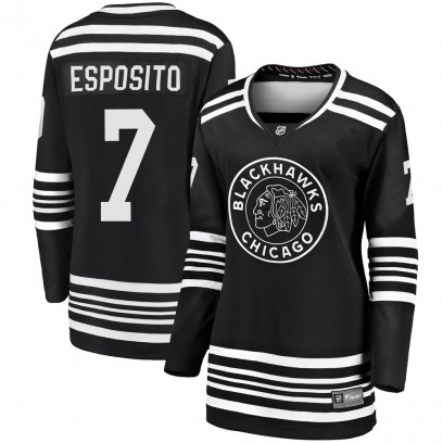 Women's Premier Chicago Blackhawks Phil Esposito Fanatics Branded Breakaway Alternate 2019/20 Jersey - Black