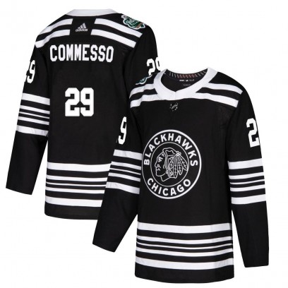 Youth Authentic Chicago Blackhawks Drew Commesso Adidas 2019 Winter Classic Jersey - Black