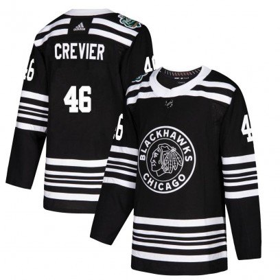 Youth Authentic Chicago Blackhawks Louis Crevier Adidas 2019 Winter Classic Jersey - Black