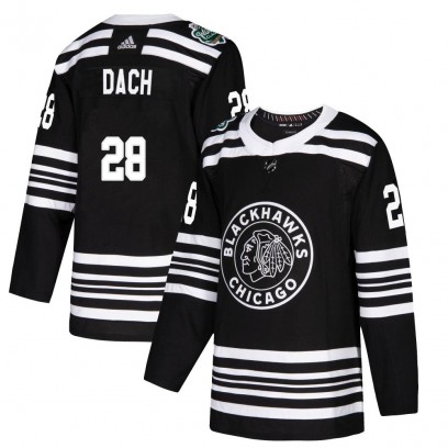 Youth Authentic Chicago Blackhawks Colton Dach Adidas 2019 Winter Classic Jersey - Black
