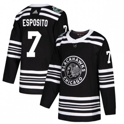 Youth Authentic Chicago Blackhawks Phil Esposito Adidas 2019 Winter Classic Jersey - Black
