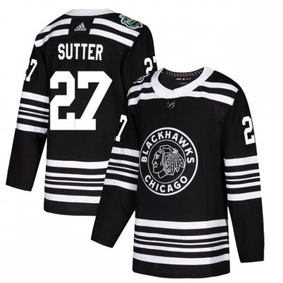 Youth Authentic Chicago Blackhawks Darryl Sutter Adidas 2019 Winter Classic Jersey - Black