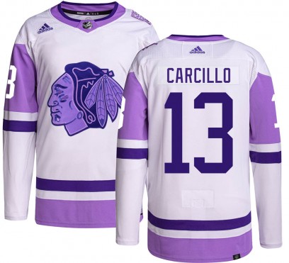 Men's Authentic Chicago Blackhawks Daniel Carcillo Adidas Hockey Fights Cancer Jersey