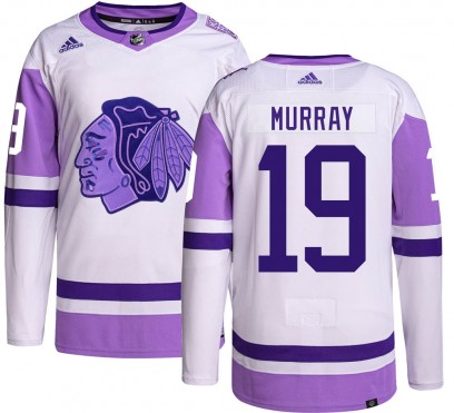 Men's Authentic Chicago Blackhawks Troy Murray Adidas Hockey Fights Cancer Jersey