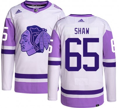 Men's Authentic Chicago Blackhawks Andrew Shaw Adidas Hockey Fights Cancer Jersey