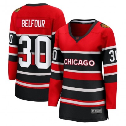 Women's Breakaway Chicago Blackhawks ED Belfour Fanatics Branded Special Edition 2.0 Jersey - Red