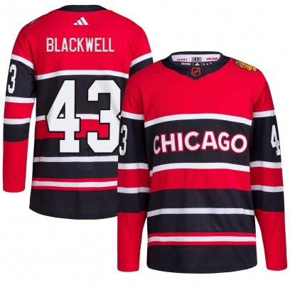 Youth Authentic Chicago Blackhawks Colin Blackwell Adidas Red Reverse Retro 2.0 Jersey - Black