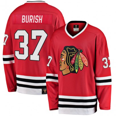 Men's Premier Chicago Blackhawks Adam Burish Fanatics Branded Breakaway Heritage Jersey - Red