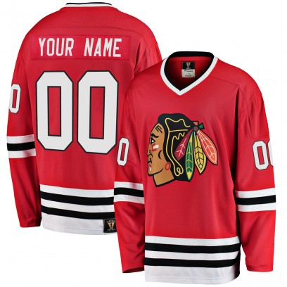 Men's Premier Chicago Blackhawks Custom Fanatics Branded Custom Breakaway Heritage Jersey - Red