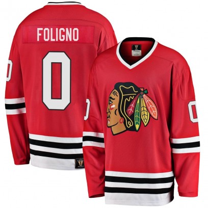 Men's Premier Chicago Blackhawks Nick Foligno Fanatics Branded Breakaway Heritage Jersey - Red
