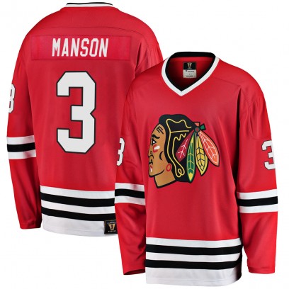 Men's Premier Chicago Blackhawks Dave Manson Fanatics Branded Breakaway Heritage Jersey - Red