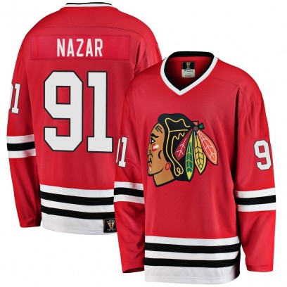 Men's Premier Chicago Blackhawks Frank Nazar Fanatics Branded Breakaway Heritage Jersey - Red