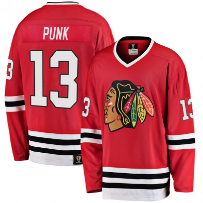 Men's Premier Chicago Blackhawks CM Punk Fanatics Branded Breakaway Heritage Jersey - Red