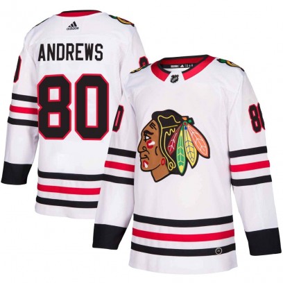 Men's Authentic Chicago Blackhawks Zach Andrews Adidas Away Jersey - White