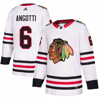 Men's Authentic Chicago Blackhawks Lou Angotti Adidas Away Jersey - White