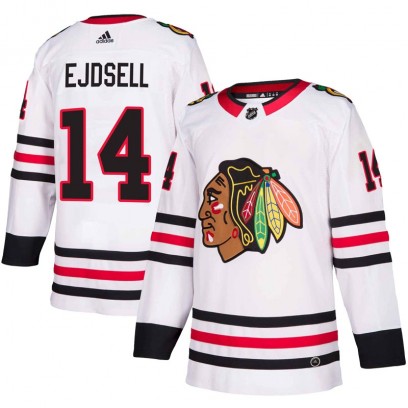 Men's Authentic Chicago Blackhawks Victor Ejdsell Adidas Away Jersey - White