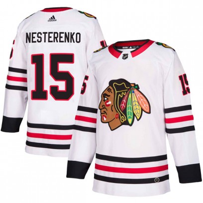 Men's Authentic Chicago Blackhawks Eric Nesterenko Adidas Away Jersey - White