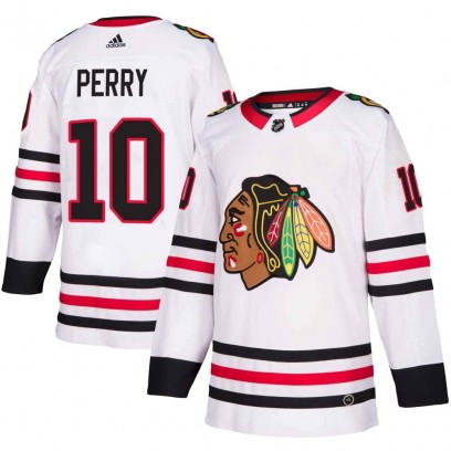 Men's Authentic Chicago Blackhawks Corey Perry Adidas Away Jersey - White