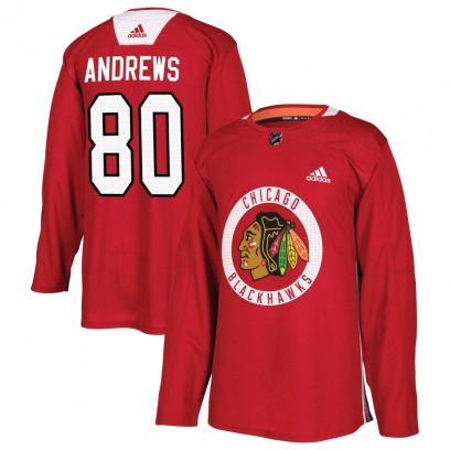 Youth Authentic Chicago Blackhawks Zach Andrews Adidas Home Practice Jersey - Red