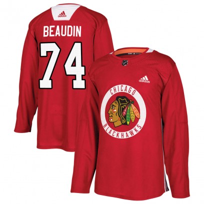 Youth Authentic Chicago Blackhawks Nicolas Beaudin Adidas ized Home Practice Jersey - Red