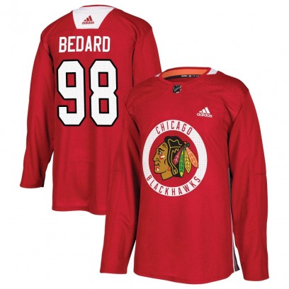 Youth Authentic Chicago Blackhawks Connor Bedard Adidas Home Practice Jersey - Red