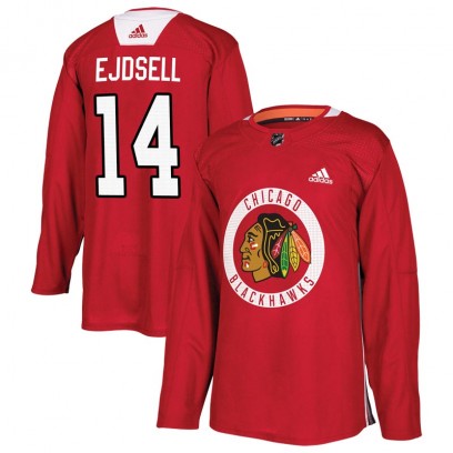 Youth Authentic Chicago Blackhawks Victor Ejdsell Adidas Home Practice Jersey - Red