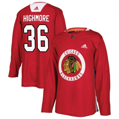 Youth Authentic Chicago Blackhawks Matthew Highmore Adidas Home Practice Jersey - Red