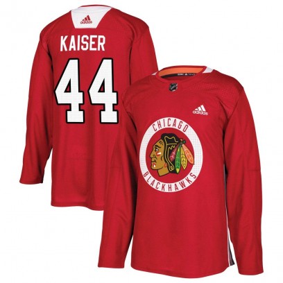 Youth Authentic Chicago Blackhawks Wyatt Kaiser Adidas Home Practice Jersey - Red