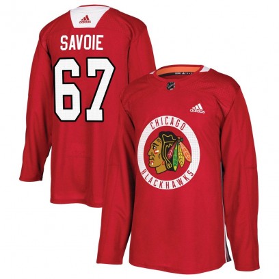 Youth Authentic Chicago Blackhawks Samuel Savoie Adidas Home Practice Jersey - Red