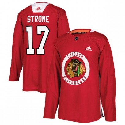 Youth Authentic Chicago Blackhawks Dylan Strome Adidas Home Practice Jersey - Red
