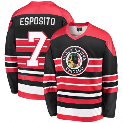 Men's Premier Chicago Blackhawks Phil Esposito Fanatics Branded Breakaway Heritage Jersey - Red/Black