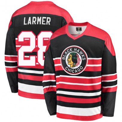 Men's Premier Chicago Blackhawks Steve Larmer Fanatics Branded Breakaway Heritage Jersey - Red/Black