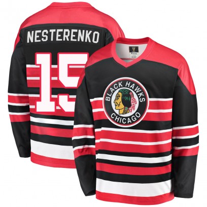 Men's Premier Chicago Blackhawks Eric Nesterenko Fanatics Branded Breakaway Heritage Jersey - Red/Black