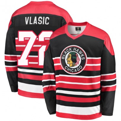 Men's Premier Chicago Blackhawks Alex Vlasic Fanatics Branded Breakaway Heritage Jersey - Red/Black