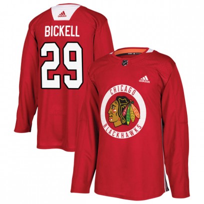 Men's Authentic Chicago Blackhawks Bryan Bickell Adidas Home Practice Jersey - Red
