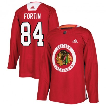 Men's Authentic Chicago Blackhawks Alexandre Fortin Adidas Home Practice Jersey - Red