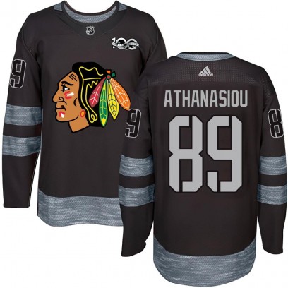 Men's Authentic Chicago Blackhawks Andreas Athanasiou 1917-2017 100th Anniversary Jersey - Black