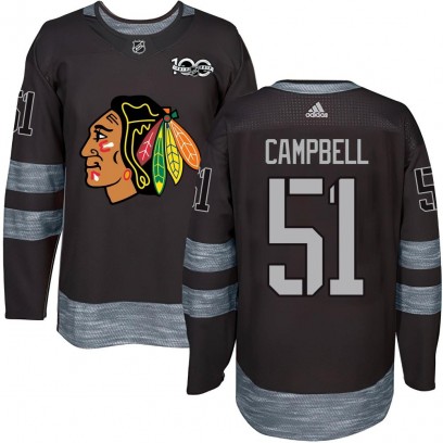 Men's Authentic Chicago Blackhawks Brian Campbell 1917-2017 100th Anniversary Jersey - Black