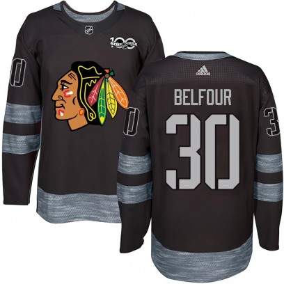 Youth Authentic Chicago Blackhawks ED Belfour 1917-2017 100th Anniversary Jersey - Black