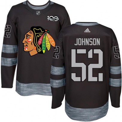 Youth Authentic Chicago Blackhawks Reese Johnson 1917-2017 100th Anniversary Jersey - Black