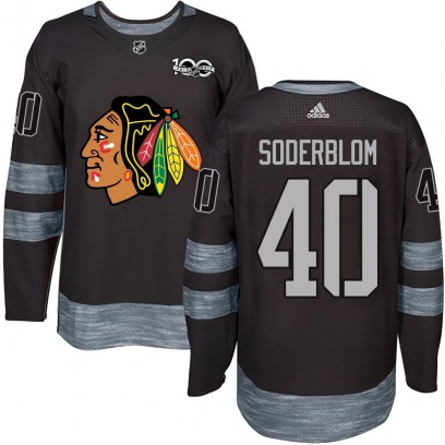 Youth Authentic Chicago Blackhawks Arvid Soderblom 1917-2017 100th Anniversary Jersey - Black