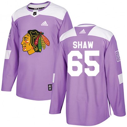 Men's Authentic Chicago Blackhawks Andrew Shaw Adidas Fights Cancer Practice Jersey - Purple