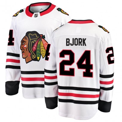 Youth Breakaway Chicago Blackhawks Anders Bjork Fanatics Branded Away Jersey - White