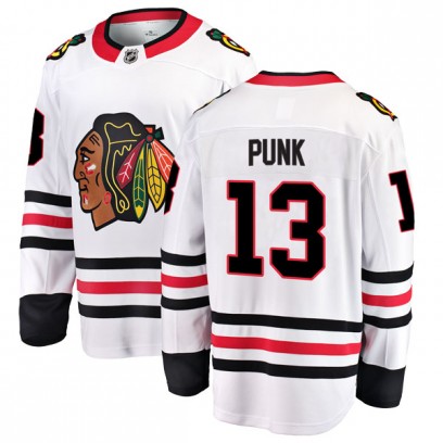 Youth Breakaway Chicago Blackhawks CM Punk Fanatics Branded Away Jersey - White