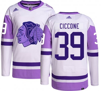 Youth Authentic Chicago Blackhawks Enrico Ciccone Adidas Hockey Fights Cancer Jersey