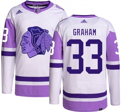 Youth Authentic Chicago Blackhawks Dirk Graham Adidas Hockey Fights Cancer Jersey