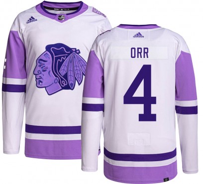 Youth Authentic Chicago Blackhawks Bobby Orr Adidas Hockey Fights Cancer Jersey