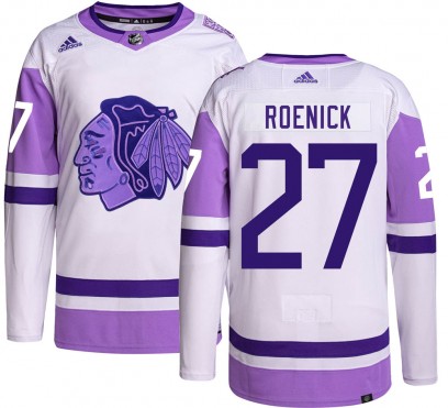 Youth Authentic Chicago Blackhawks Jeremy Roenick Adidas Hockey Fights Cancer Jersey