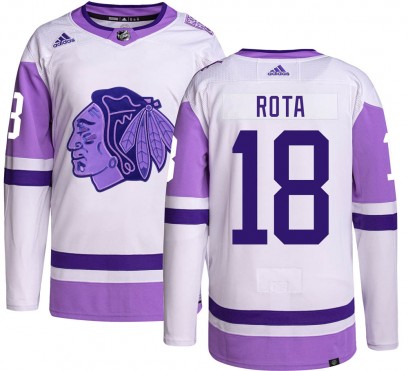 Youth Authentic Chicago Blackhawks Darcy Rota Adidas Hockey Fights Cancer Jersey
