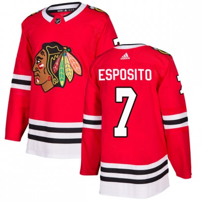 Youth Authentic Chicago Blackhawks Phil Esposito Adidas Home Jersey - Red